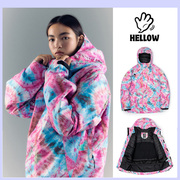 2324hellow韩国滑雪服单板男女款，防寒加棉厚保暖防水耐磨扎染2l