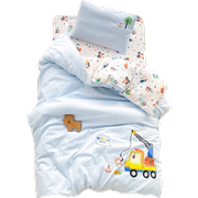 纯棉幼儿园被子三件套床上用品，婴儿床套件全棉午睡被褥六件套含芯