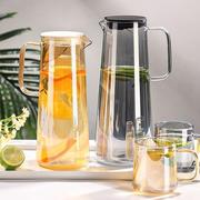 客厅水杯一套家用高硼硅玻璃冷水壶套装 大容量琥珀色玻璃柠檬壶