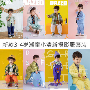 2022春季儿童摄影服装影楼，拍摄主题2-3-4岁拍照男童男孩服饰
