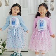 2024春季韩国童装Seoung爱沙公主甜美雪花网纱长袖连衣裙洋装