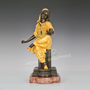 铜雕塑弹琴吉普赛女郎EP263欧式人物工艺品酒店书房家居桌面摆件