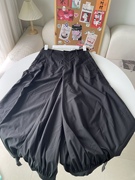 mona黑色休闲宽松垂感9分休闲裙裤女小个子，夏季夏天薄款2023