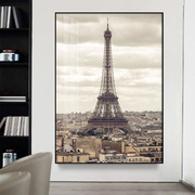 法国巴黎艾菲尔铁塔挂画风景，客厅沙发背景壁画，入户走廊过道装饰画