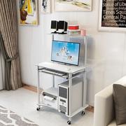 迷你小户型钢化玻璃电脑桌台式桌家用卧室简易约可移动书桌子双层