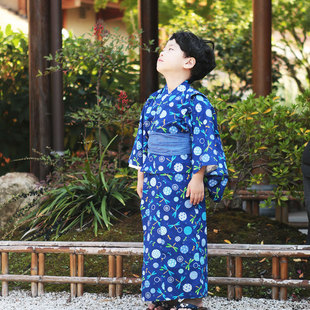 春夏夏季日本儿童和服浴衣，男童日式正装，传统小孩中国风