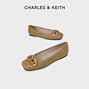 CHARLES&KEITH女鞋CK1-70380914女士气质通勤粗金属链平跟单鞋