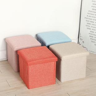 正方形储物收纳凳可折叠收纳箱现代简约布艺换鞋凳子