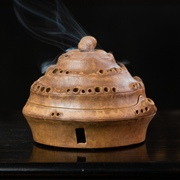 宜兴紫砂香炉摆件创意竹根竹节薰香道茶桌线香盘香炉工艺品