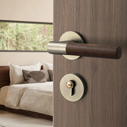 新中式卧室门锁房间复古磁吸静音门把手实木木门分体锁室内房