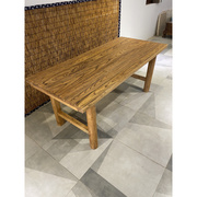 老榆木桌实木板复古简约平板茶桌长条餐桌家用原木桌吧台大板书桌
