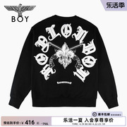 小丑戏法boylondon秋情侣，款长袖撞色哥特潮牌圆领卫衣n03903