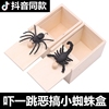 蜘蛛盒子吓一跳恐怖小盒整人恶搞仿真虫子木盒整蛊玩具抖音同款