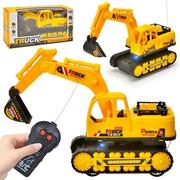 儿童电动挖掘机玩具男孩玩具车遥控工程车挖土机地摊玩具
