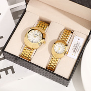 ponduo盒装对表，锌合金表带男女士商务石英，时尚情侣手表
