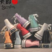高帮帆布鞋女学生，韩版原宿ulzzang布鞋，港味2023百搭平底板鞋