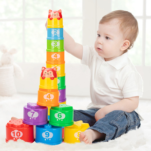 一岁宝宝早教叠叠杯1层层叠男女孩儿童套杯2婴幼儿益智叠叠乐玩具