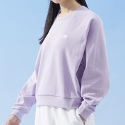 卫衣女Adidas阿迪达斯圆领打底衫香芋紫套头衫运动服IP7089