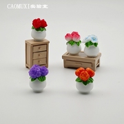 微景观创意仿真小花盆栽模型，小号花瓶diy娃娃屋装饰配件桌面摆件