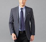 灰色羊毛单排两粒扣修身休闲商务，男士西服单西装(单西装)外套fxwb3040