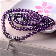 s415''紫水晶多圈手串，手链饰品手链义乌小饰品