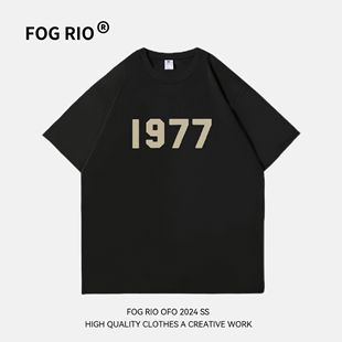 fogrio重磅原创设计2024潮牌纯棉重磅情侣，短袖t恤男女纯棉t