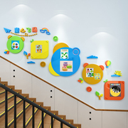 幼儿园环创主题墙班级布置卡通，创意教室走廊楼梯，墙面装饰贴纸墙贴