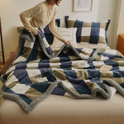 亚马逊跨境珊瑚绒毛毯，加厚保暖法兰绒牛奶绒床单，沙发盖毯宿舍毯子