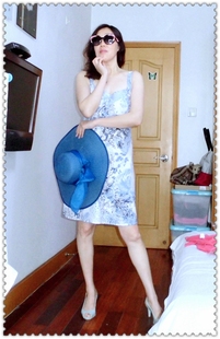 外贸原单 欧美大牌 清新素雅蓝色印花麻质吊带连衣裙