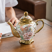 欧式陶瓷冷水壶1L 耐热开水壶家用中大号大容量过滤咖啡壶泡茶壶