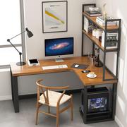 品祥(pinxiang)实木转角书桌，书柜组合l型，简约台式办公电脑桌小