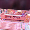 粉色少女心桌面j花边电脑置物架收纳层架笔电桌子整理学生收纳层