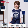 levis李维斯(李维斯)儿童短袖套装2024夏季2件套上衣短裤休闲运动装