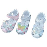 斯乃纳童鞋夏1-2岁女宝宝羊皮公主儿童包头学步凉鞋SP1220417