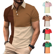 colormatchingshort-sleevedpoloshirt拼色短袖polo衫马球衫