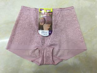 台湾女士无痕女中低腰性感提臀蕾丝提花束缚裤2080棉裆平角裤