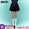 ANNA SUI 经典安娜系列 2023春季女士高腰黑色百褶裙半身裙