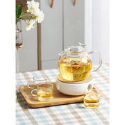 家用玻璃花茶壶套装蜡烛加热煮家用喝茶温下午茶茶具水果茶养生壶