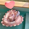 韩版宝宝游泳圈卡通爱心儿童，坐圈防侧翻婴儿，充气加厚腋下圈1-7岁