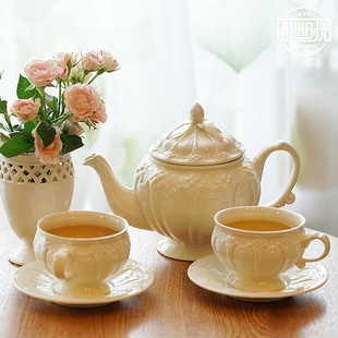 那些时光 法式下午茶具复古咖啡杯花茶杯子套装 中古陶瓷下午茶壶