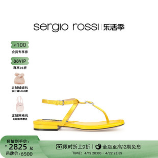 Sergio Rossi/SR女鞋sr Mini Prince系列夹趾平底凉鞋