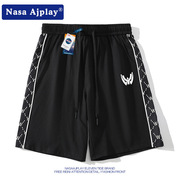 NASA时尚短裤男生夏季潮牌青少年宽松直筒休闲运动裤子