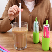 软硅胶吸管儿童食品级，便携大人长水杯喝水饮料，网红彩色矽胶饮管