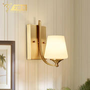 美式全铜壁灯客厅卧室床头灯欧式大气过道灯简约玄关门厅灯具