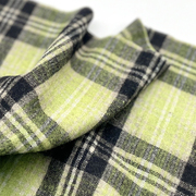 布艺岛薄款进口绿色系，大格纹90%羊毛呢法兰，呢面料春秋西装布料