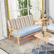 小户型实木沙发卧室简易经济型单个小沙发简约现代北欧客厅出租房