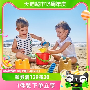 Hape玩沙小桶套装宝宝1-3岁儿童沙滩玩具男女孩铲子海滨动物模型
