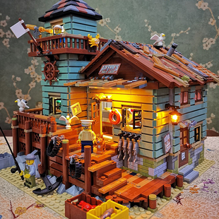 兼容乐高积木房子别墅渔夫小屋模型建筑大型成年人高难度拼装玩具