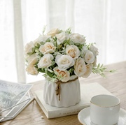 玫瑰假花仿真花盆栽摆设客厅餐桌，花摆花假绿植装饰摆件家居饰品