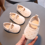 0一1岁婴儿鞋子秋季小公主学步鞋一岁婴幼儿女宝宝步前鞋软底布鞋